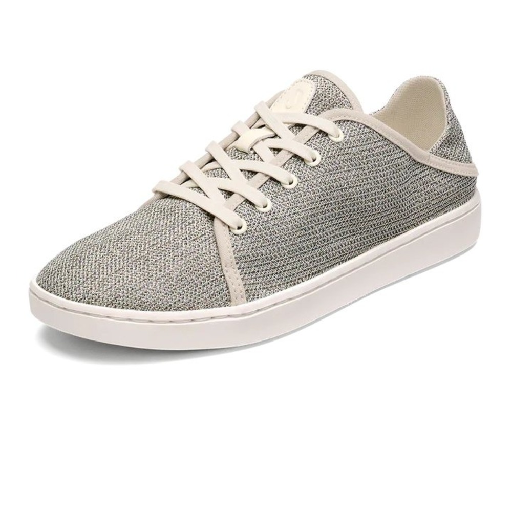 NEW OluKai Pehuea Li Women Ash White Mesh Lace Up‎ Drop In Heel Sneakers 9.5